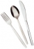 Silver disposable plastic cutlery